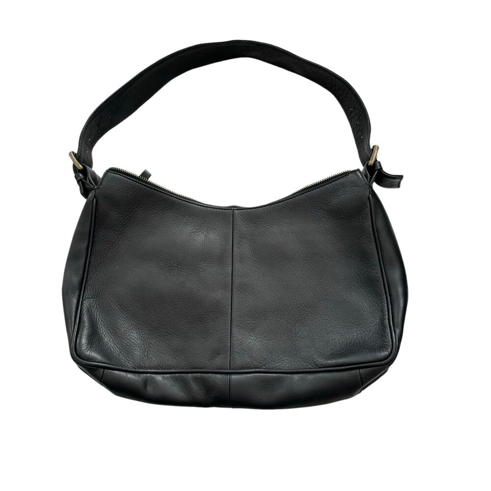 HOBO INTERNATIONAL BLACK LEATHER SHOULDER BAG CASUAL CLASSIC 13"x 8" - Picture 2 of 12